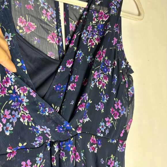 NWT Calvin Klein Womens Sleeveless Maxi Dress Purple Floral Size 22W MSRP $129 - Picture 5 of 11